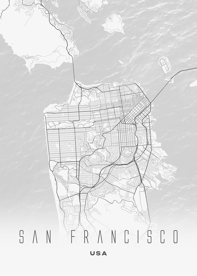 San Francisco, USA - Minimalist City Map Art Poster