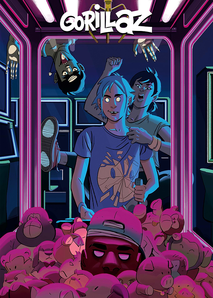Gorillaz in a claw machine