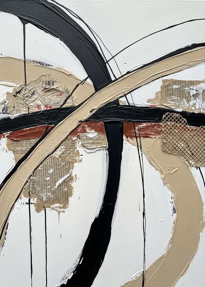 Abstract Circles and Textures Painting