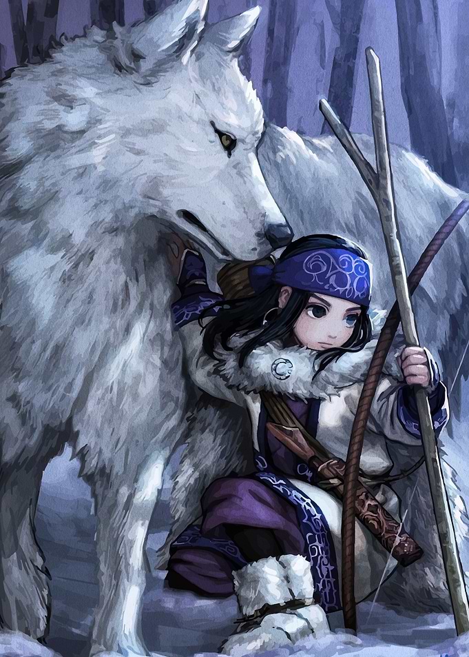 Young Hunter and White Wolf