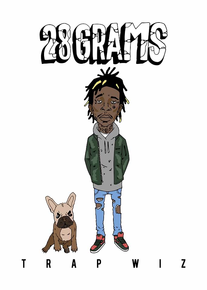 28 Grams Trap Wiz and Dog Cartoon