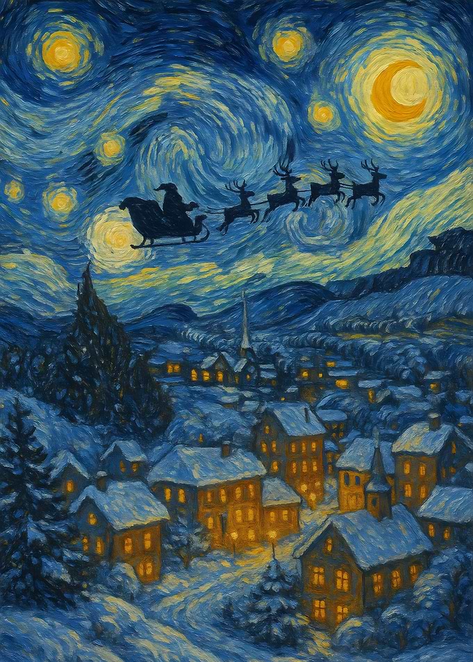 Starry Night Santa Claus