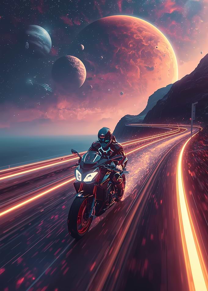Motorcycle Ride in Space