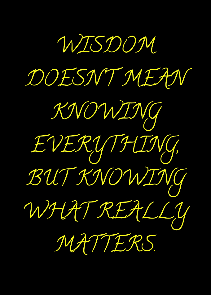 Wisdom Quote on Black Background