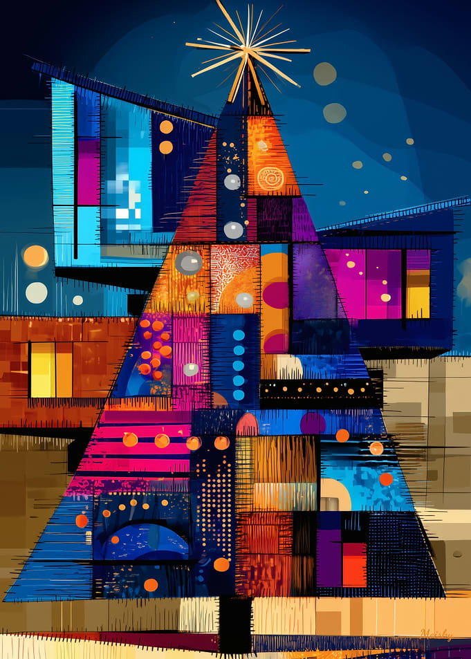 Neon Renaissance Pieces – Vibrant Geometric Glow Art