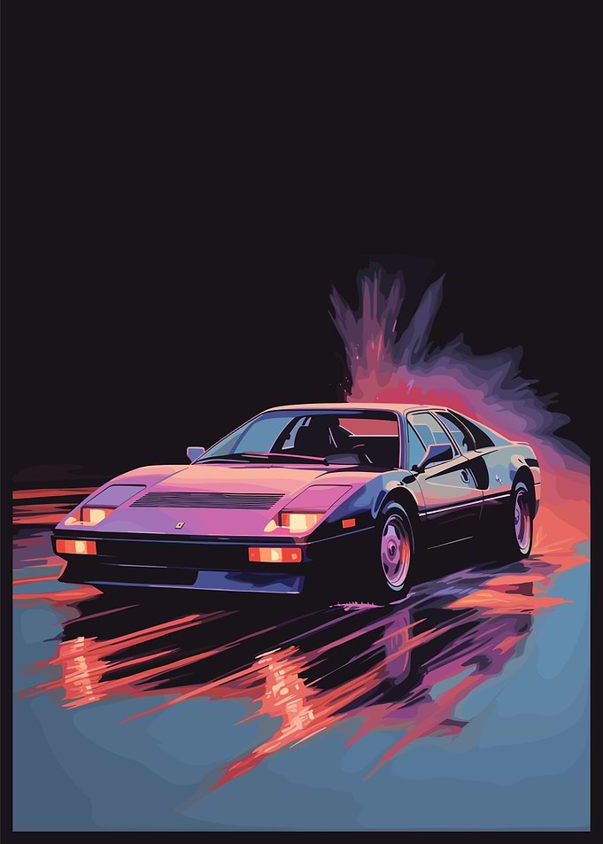 Retro Car Digital Art