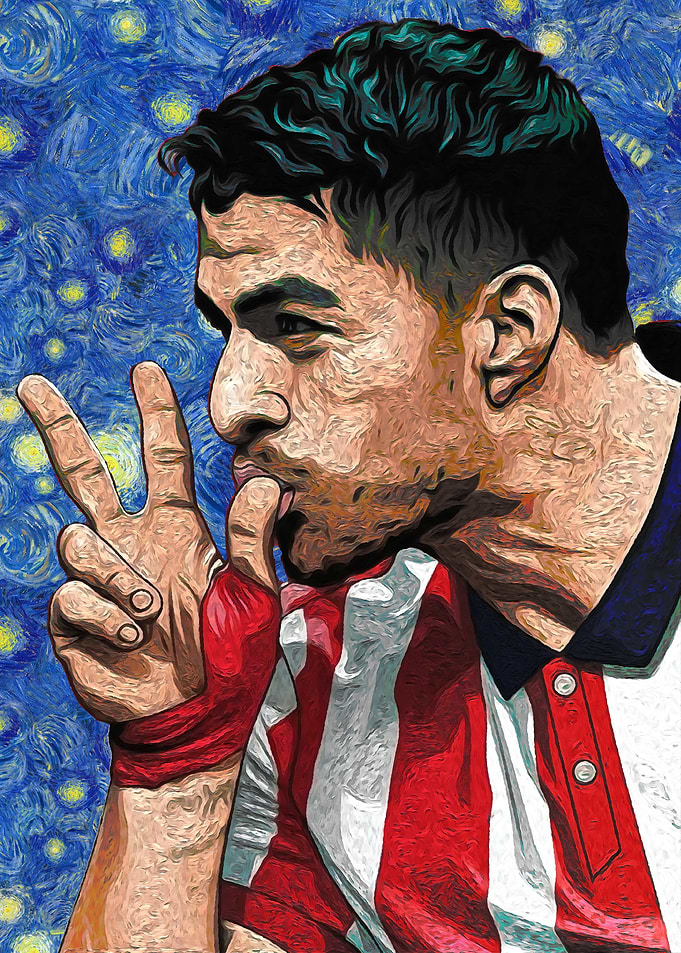 Luis Suarez Starry Night Portrait