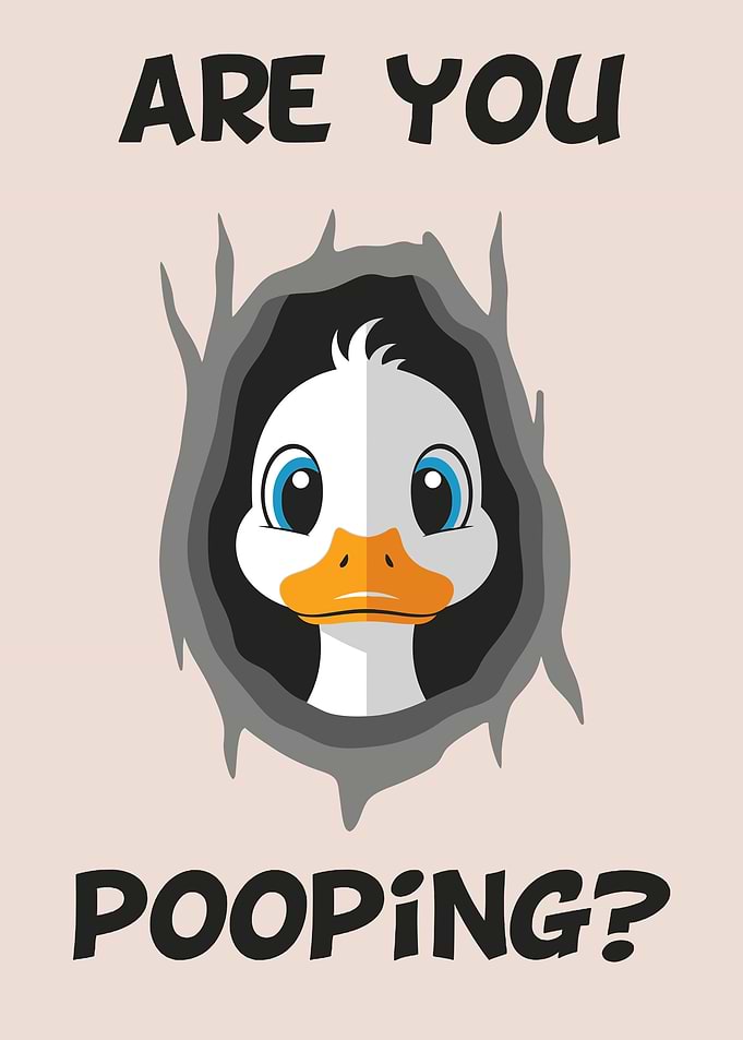 Are You Pooping? Duck Cartoon