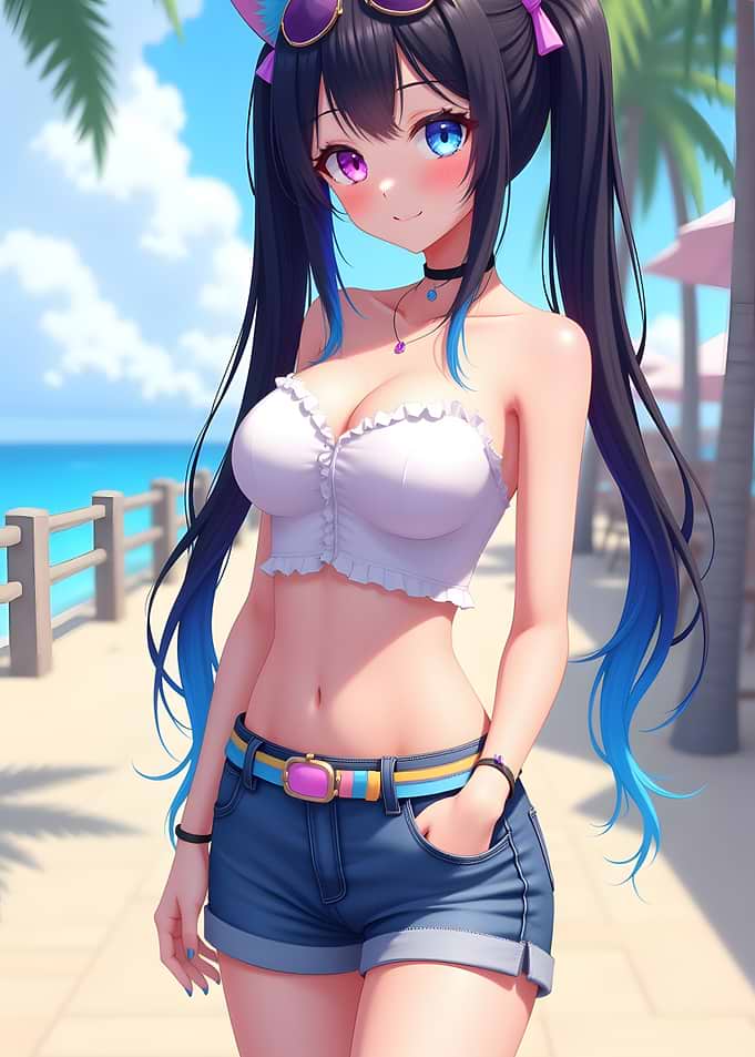 Anime Girl on Beach