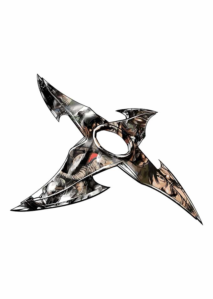 Shuriken with character collage