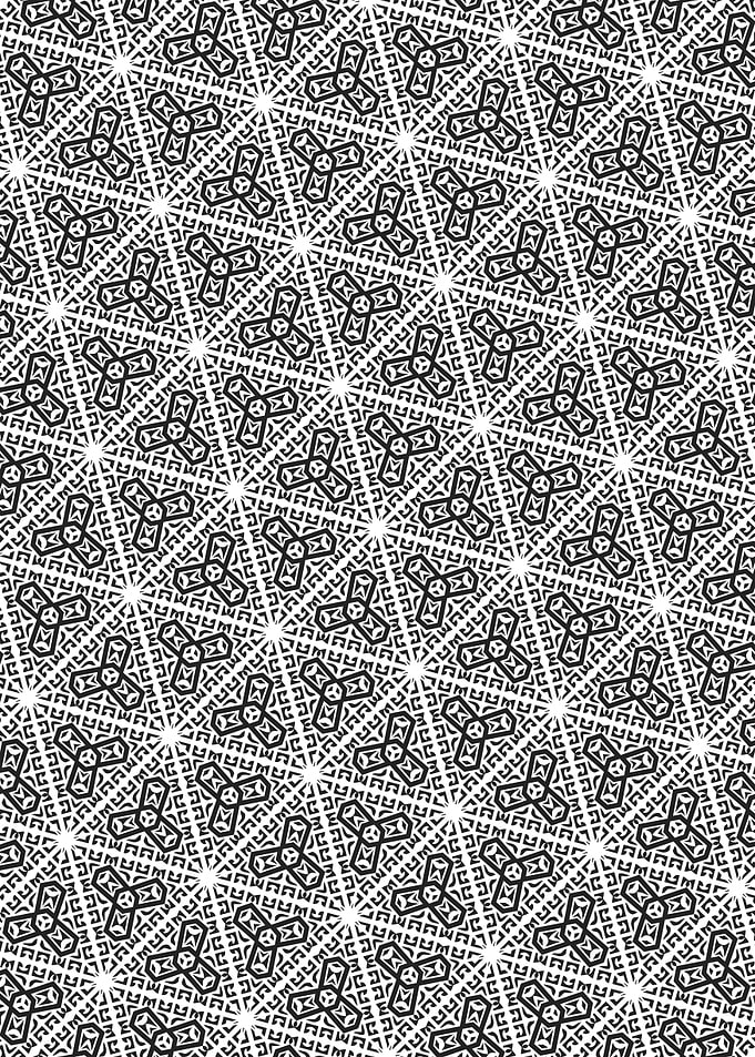 Triangle Fragmented Polygon Tessellation Pattern