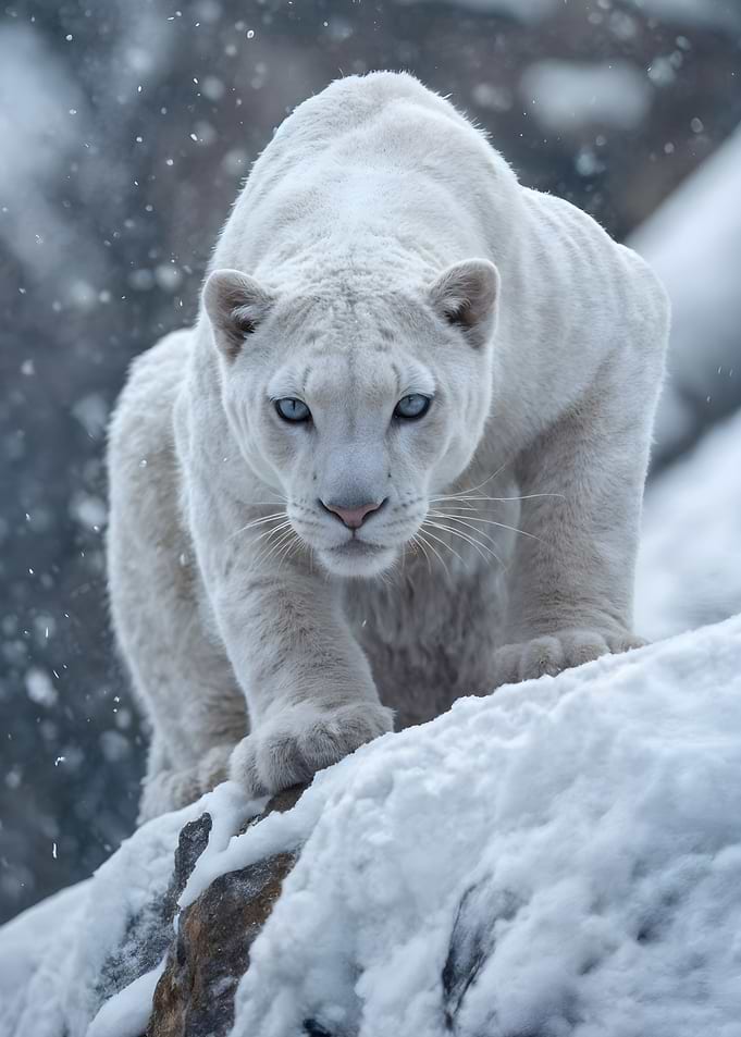 cougar Snowy Landscape