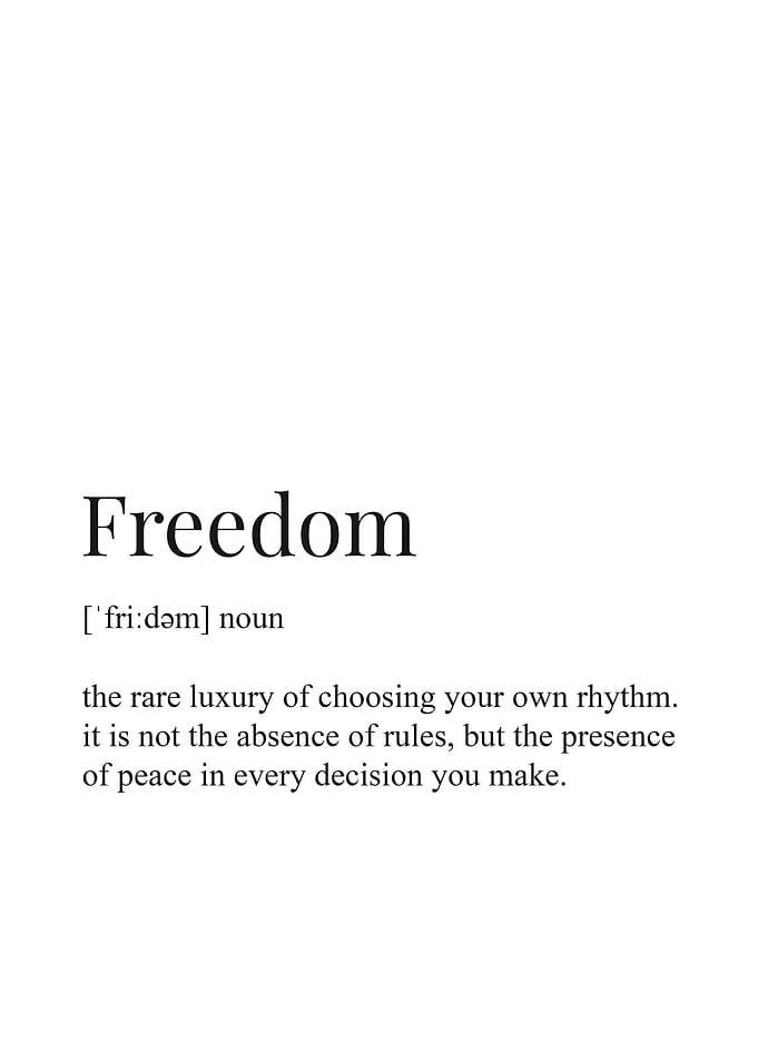 Freedom Definition Typography Art Print