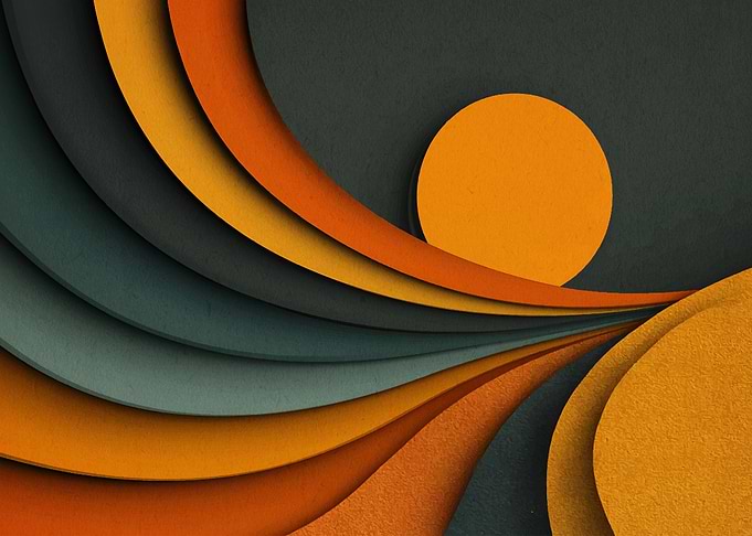 Abstract Waves and Circle Art