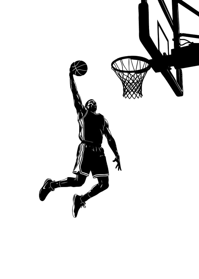 Basketball Player Dunking Silhouette