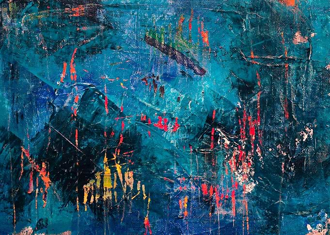 Abstract Blue and Orange Painting