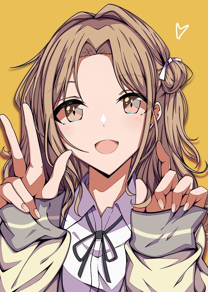 Anime Girl Peace Sign Portrait