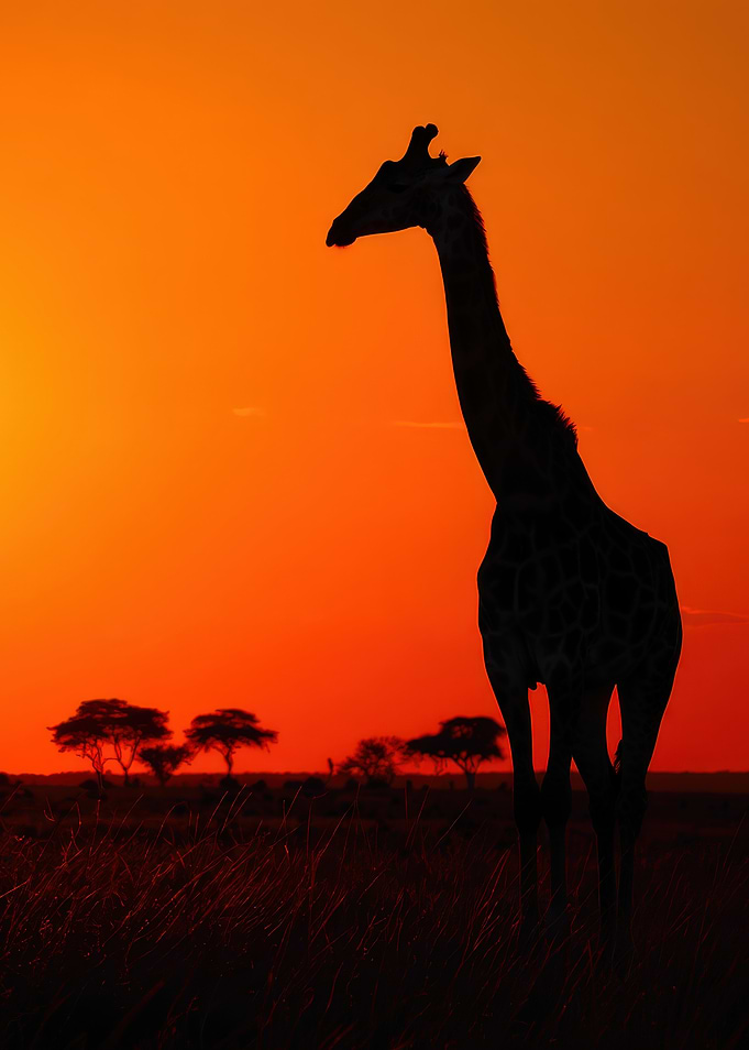 Giraffe Silhouette at Sunset