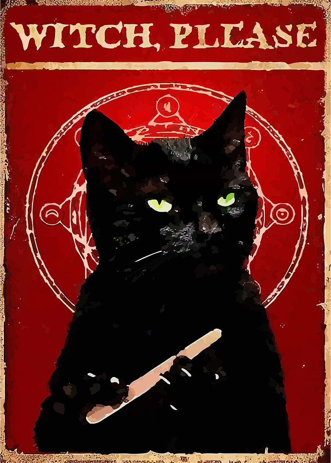 Witch, Please - Black Cat Poster
