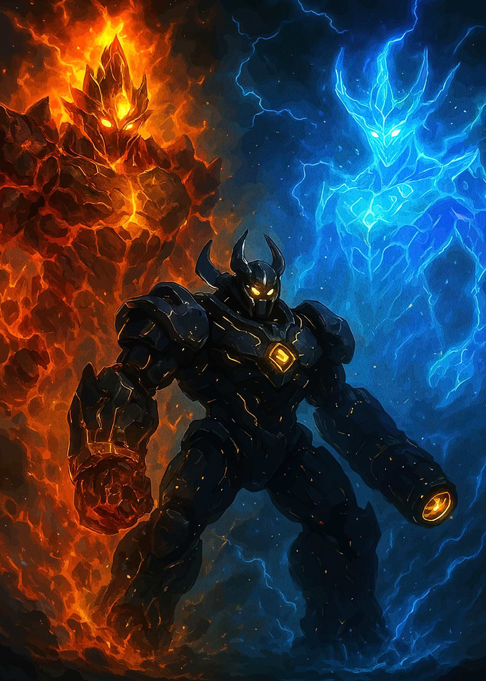 Elemental Guardians Fire Ice Armor