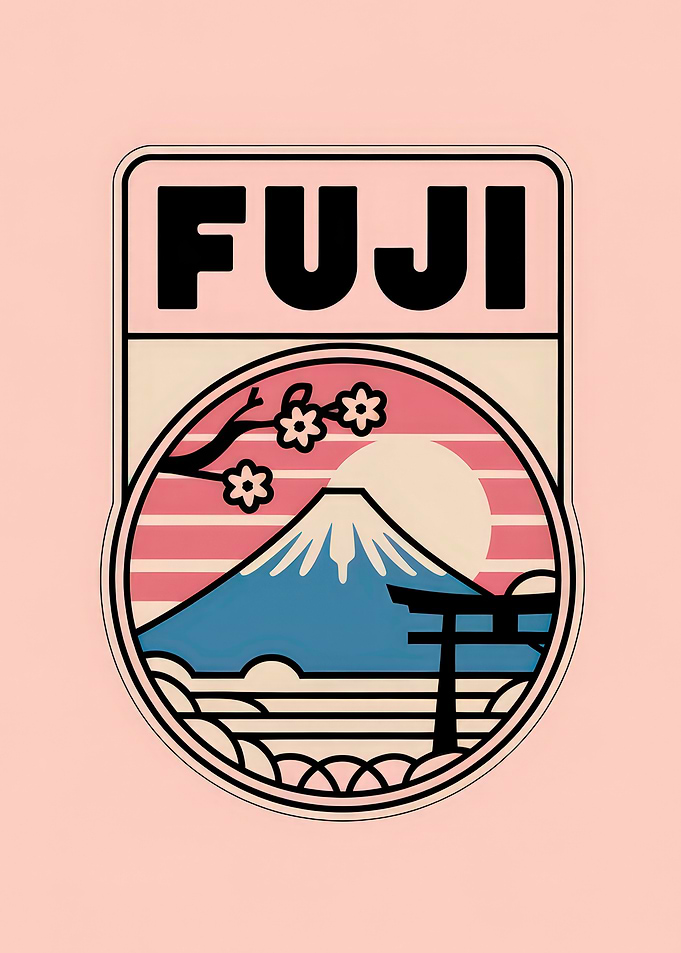 Fuji Mountain Japan Travel Badge