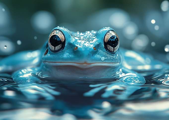 Blue Frog in Water