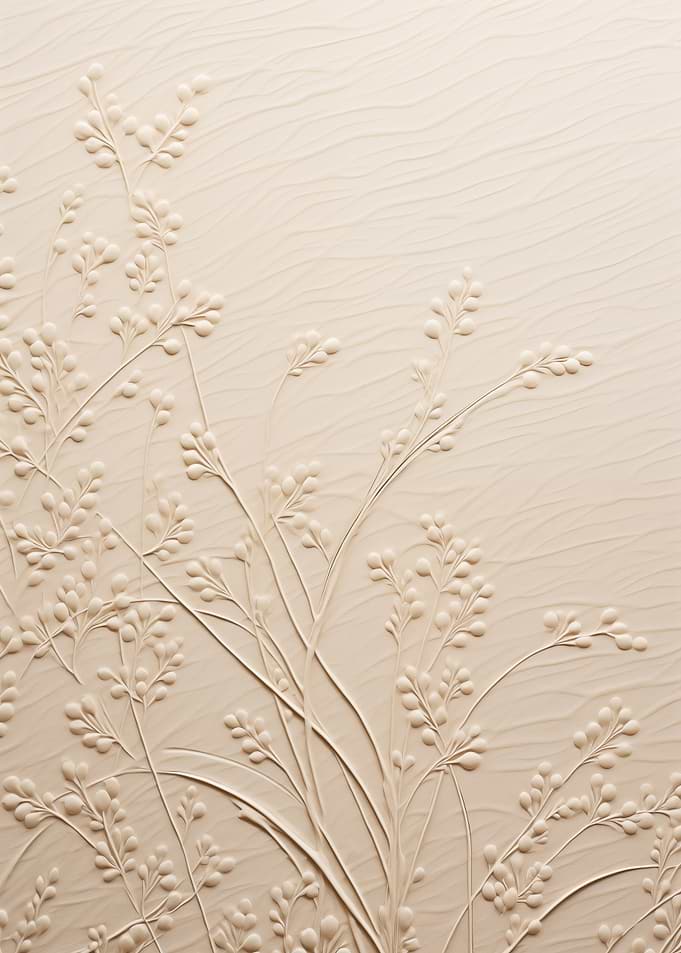 Beige Floral Embossed Pattern