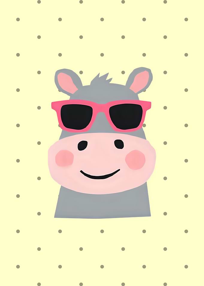 Cool Hippo with Sunglasses Illustration