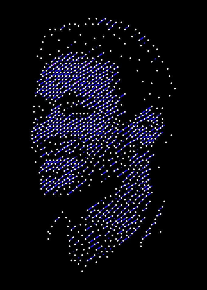 Abstract Portrait with Dots and Lines