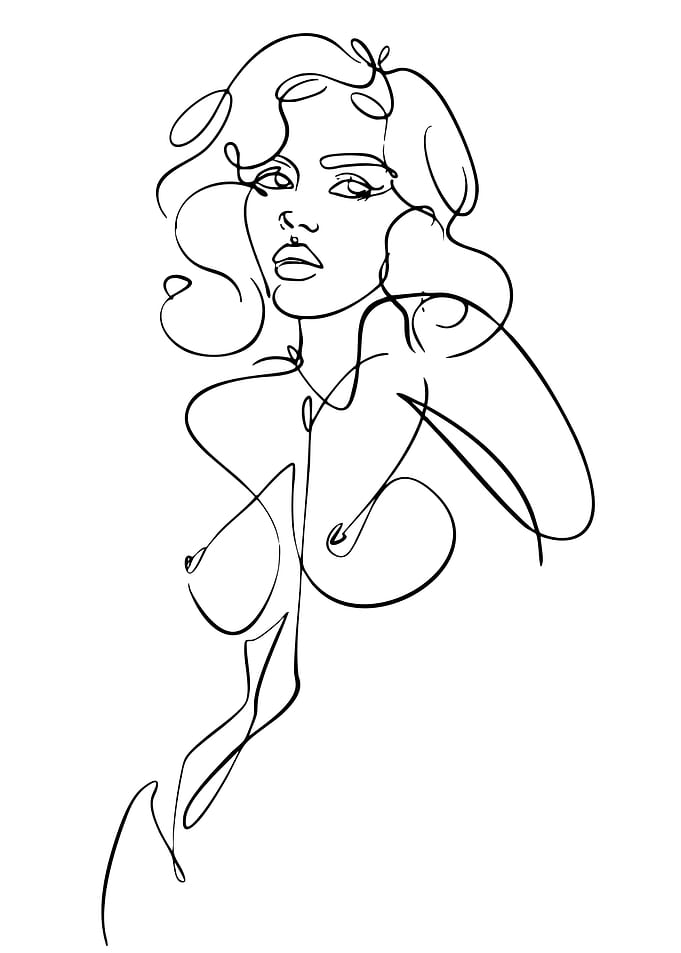 Minimalist Woman Line Art