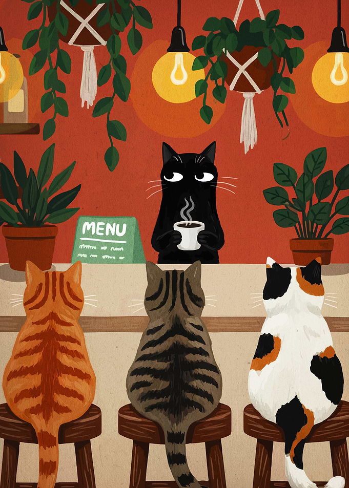 Cats at a Cafe