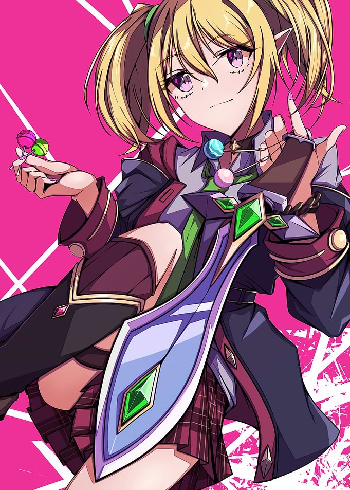 Anime Girl with Candy and Sword