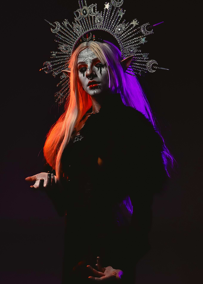 Ethereal Elf with Crown and Makeup