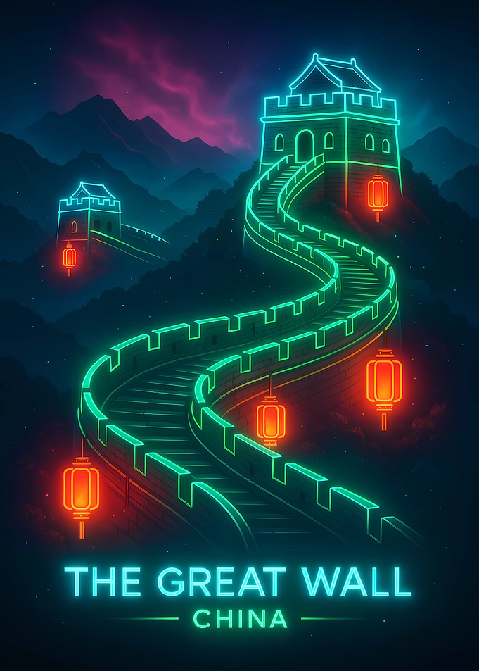 Neon Great Wall of China