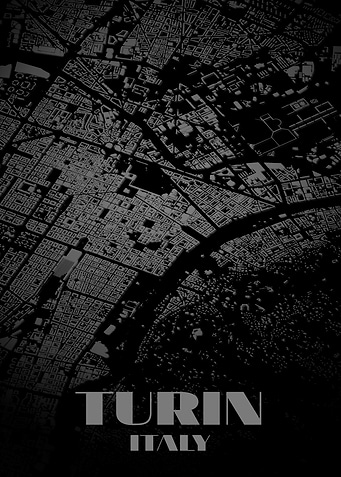 Turin, Italy Cityscape Map