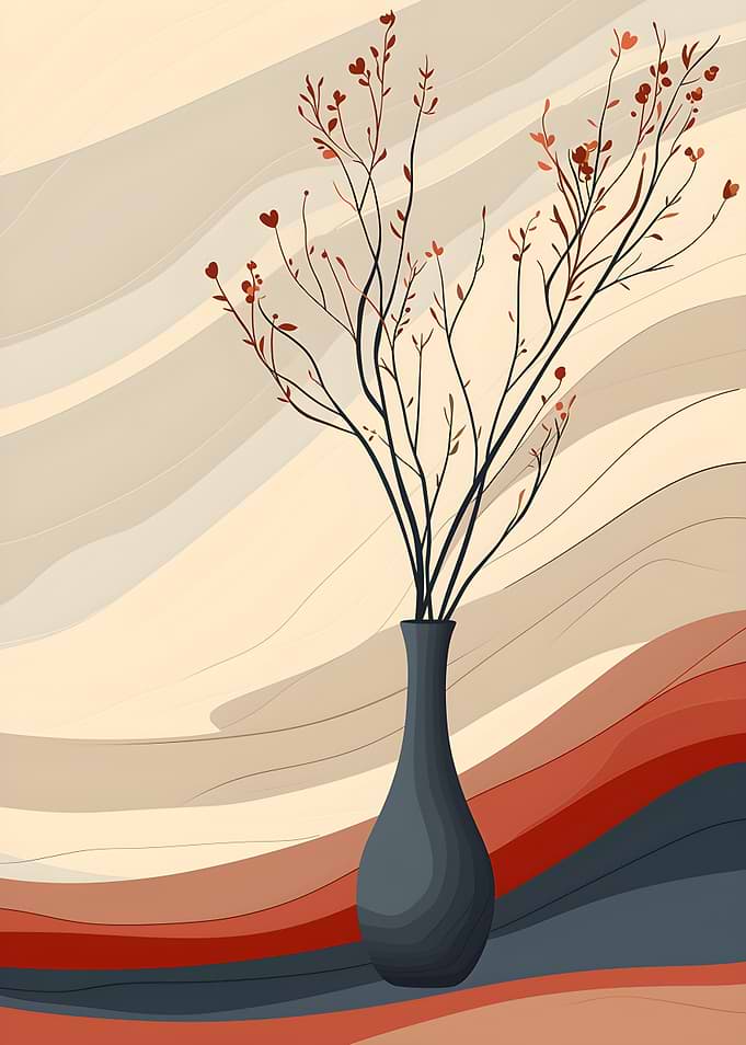Vase with Branches Digital Art