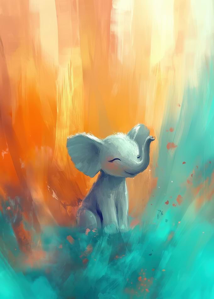 Cute Elephant Digital Painting