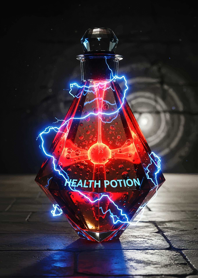 Health Potion with Lightning Effects
