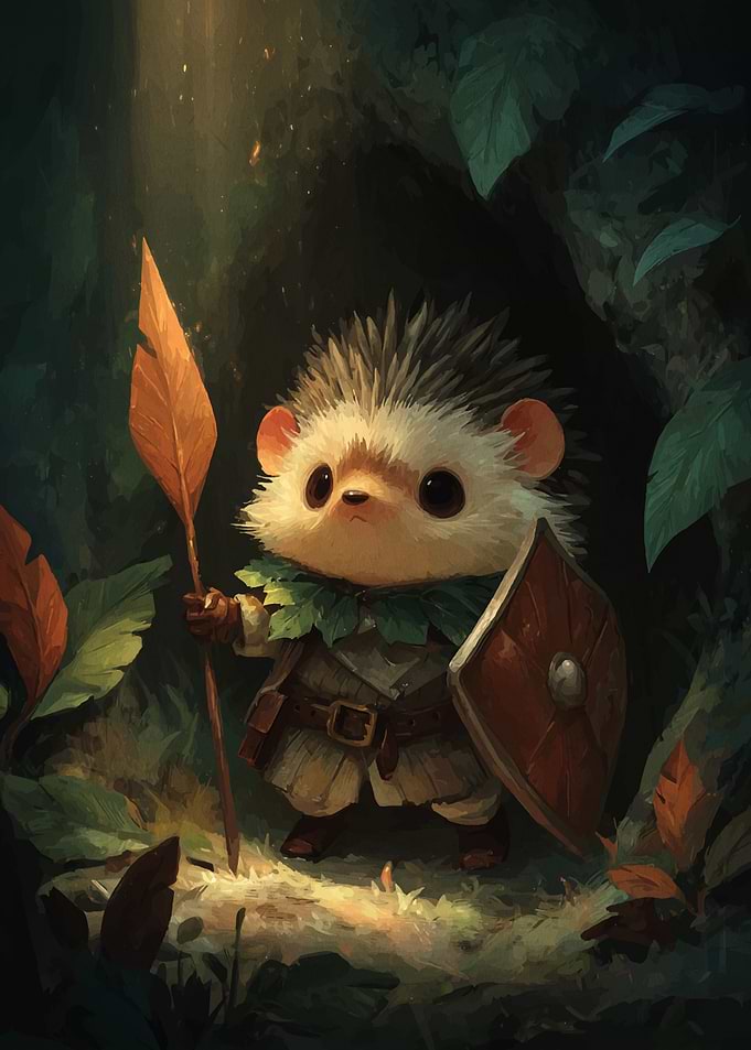 Hedgehog Warrior in Forest
