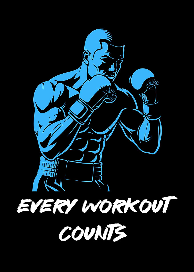 Every Workout Counts Boxing Illustration. Gym Motivation