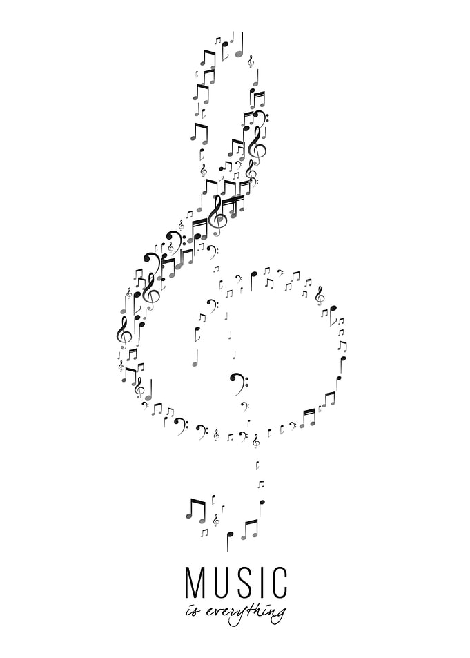Treble Clef Made of Music Notes