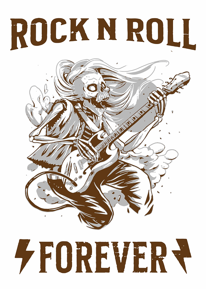 Rock N Roll Forever Skeleton Guitar
