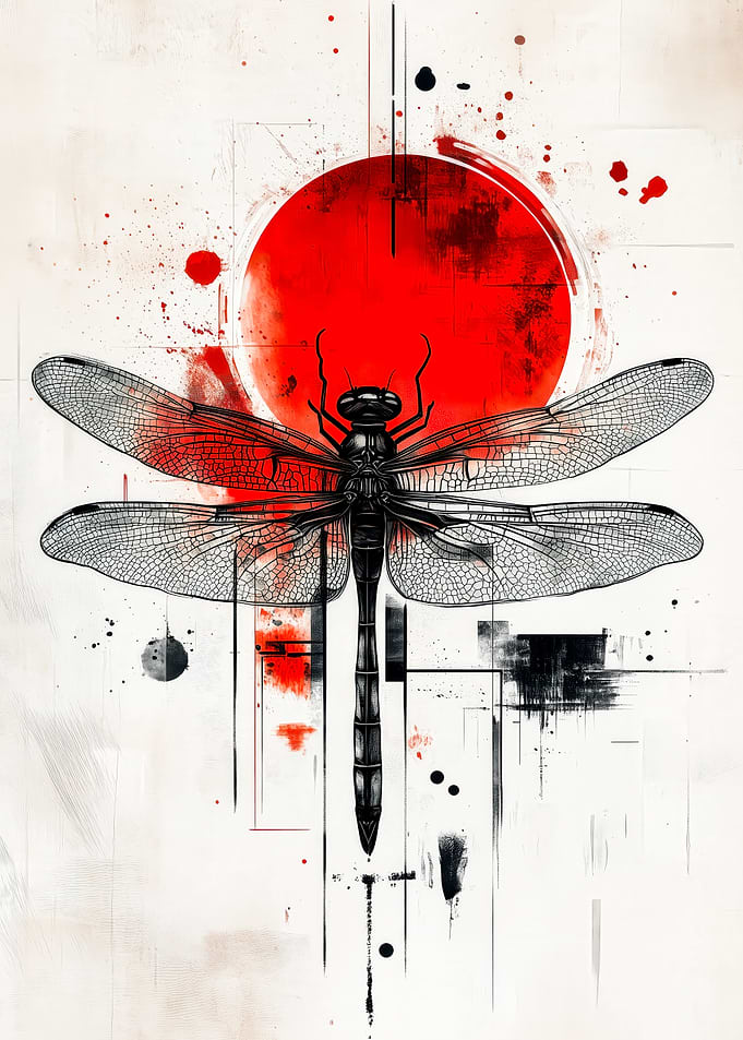 Dragonfly Red Sun