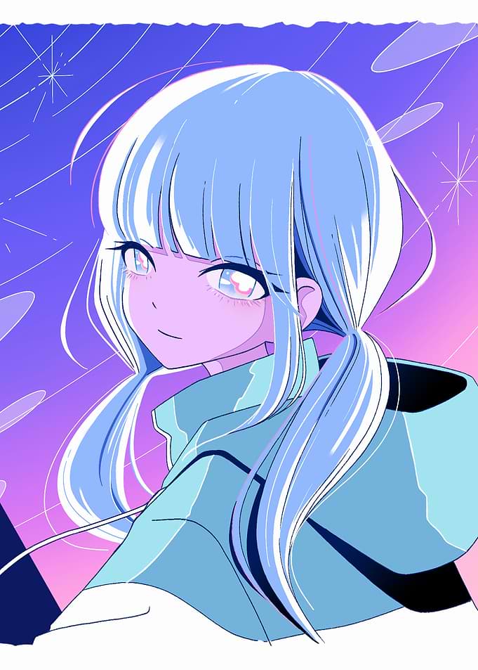 Anime Girl with Ponytails Illustration