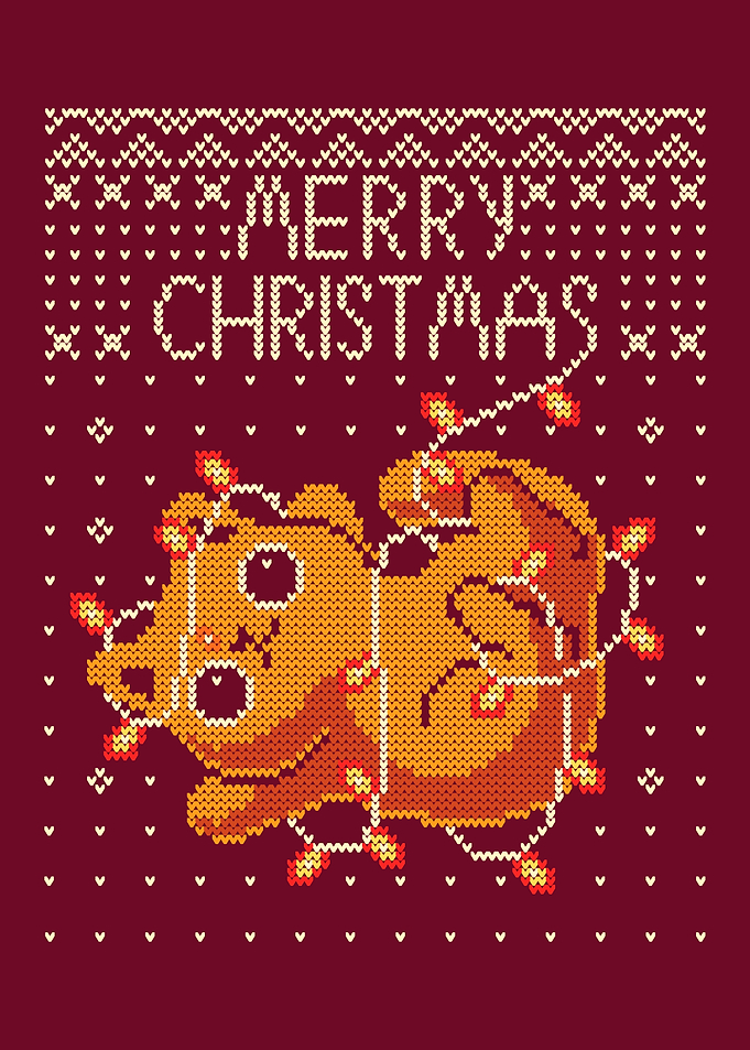 Merry Christmas Kitty Cat - Christmas lights