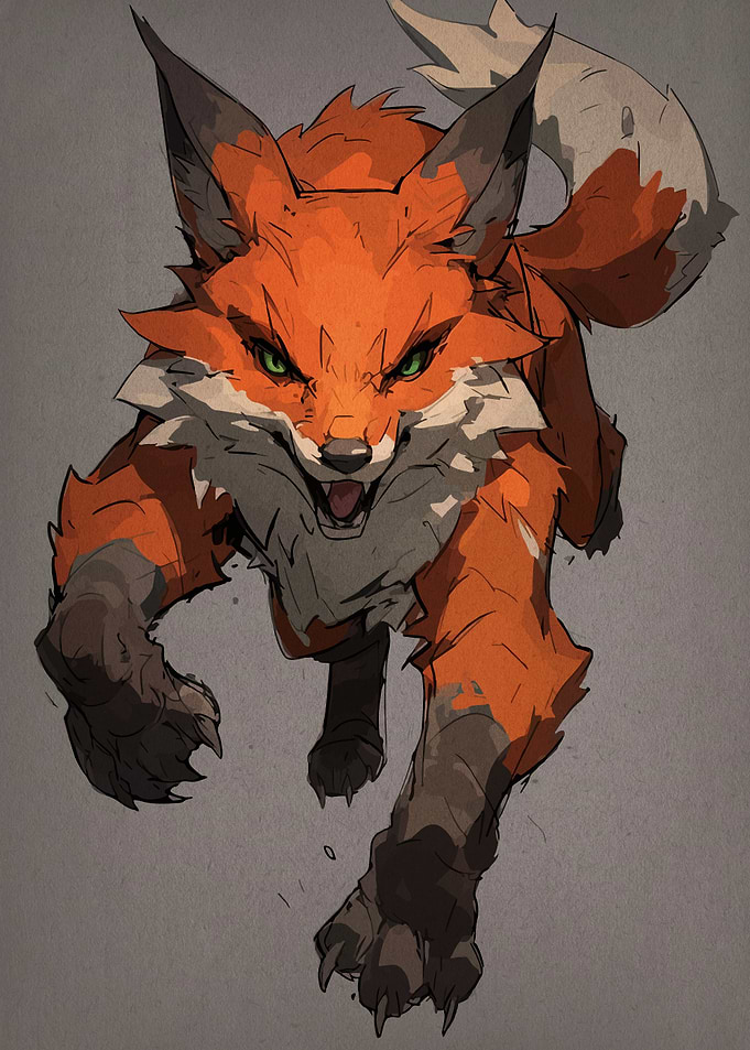 Aggressive Fox Digital Art