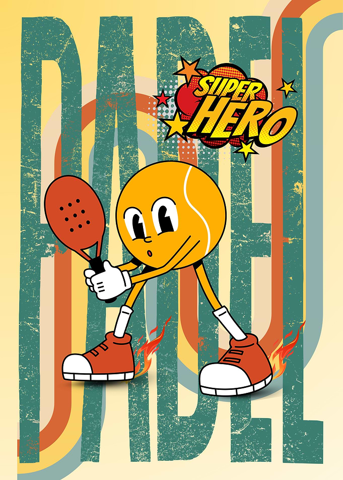 Funny Padel Super Hero
