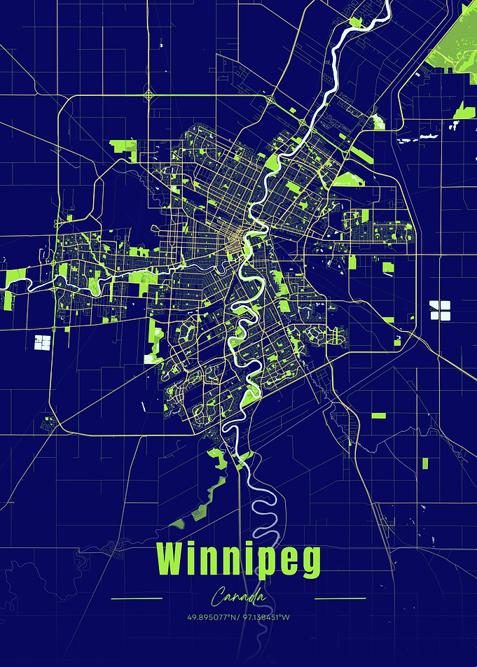 Winnipeg City Map - Modern Design