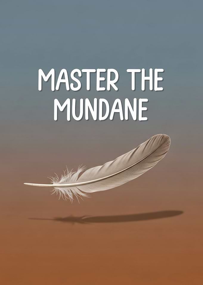 Master the Mundane, Minimal Feather Motivational Poster