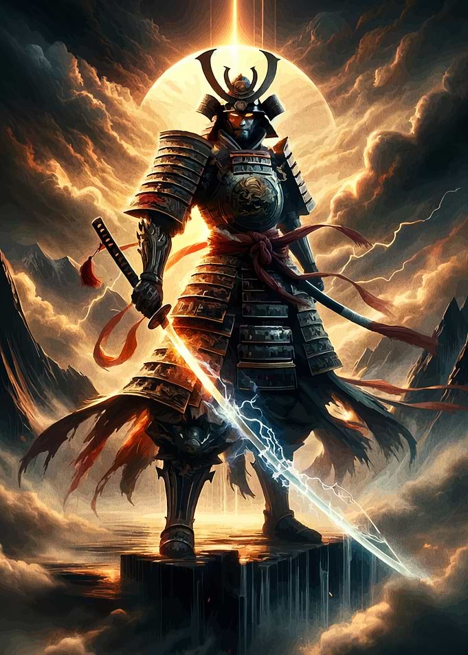 Samurai Warrior with Lightning Sword